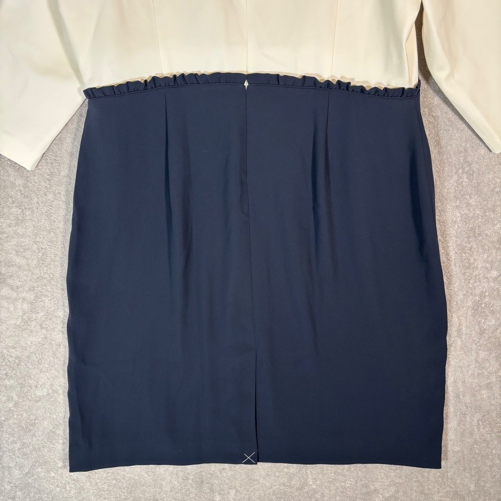 J.Crew 365 Womens Plus Size 22 Colorblock Sheath Dress Ivory Navy H3581 NEW - Picture 12 of 16